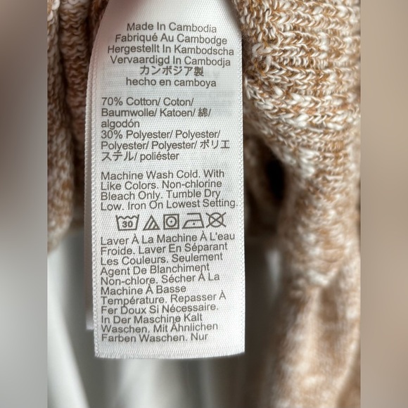 J. CREW NWT Women's Tan & White Marked Button-up V-neck Cardigan Sweater - Picture 7 of 11